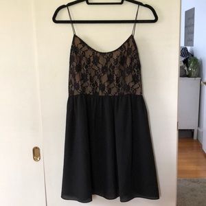 Black and Nude Lace Dress